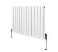 MonsterShop Oval Column Radiator & Valves - 600mm X 780mm - White