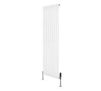 MonsterShop Oval Single Column Radiator 1600mm X 480mm & Trv Chrome Valves Modern Designer Single Panel