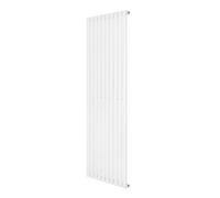 Oval Single Column Radiator 1800 x 600mm Modern Designer Single Panel Central Heating Heater Gloss White Carbon Steel Vertical Kitchen Living Room FREE Cleaning Brush Fixing Kit & Brackets