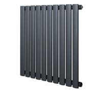 Monstershop Oval Single Column Radiator - 600 x 600mm - Anthracite Grey