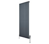Monstershop Oval Single Column Radiator & Valves - 1600mm x 600mm - Anthracite Grey