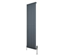 Monstershop Oval Single Column Radiator & Valves - 1800mm x 480mm - Anthracite Grey