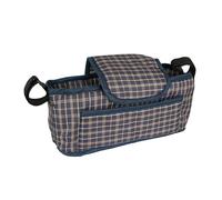 Pet Stroller Caddy Organiser Navy Blue Pushchair Pram Travel Accessory Bag Detachable Hook & Loop Straps Elastic Cup Pouch Front Pocket Large Capacity Multifunctional Waterproof Oxford Fabric