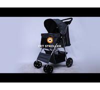 Monster Shop Pet Stroller w/ Rain Cover Pink, Pink