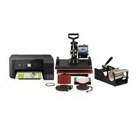 Heat Press 5in1 Combo T-Shirt Mug Cap Plate Sublimation Transfer Printer Package