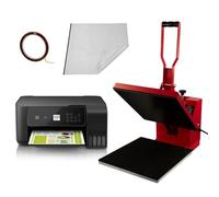 Monstershop Pixmax T-Shirt Sublimation Heat Press Machine, 38Cm X 38Cm Clam, Red Multi