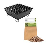 Monstershop Portable BBQ with Applewood Wood Chips in Black Monstershop Black