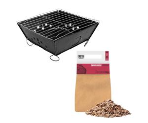 Monstershop Portable Bbq With Cherrywood Wood Chips In Black Black One Size
