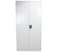 MonsterShop Powder Coated Steel Light Grey Office 2 Doors Filing Cabinet Flatpack Document File Lockable Storage 180Cm
