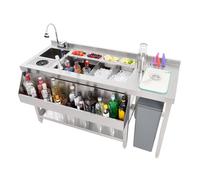 Monstershop Premium Cocktail Bar Station In Silver Silver
