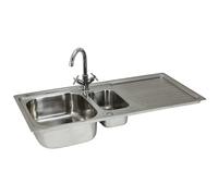 Monstershop Premium Stainless Steel Kitchen Sink & Victoria Tap In Silver Silver