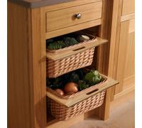 MonsterShop Pull Out Wicker Basket Drawer 500mm Kitchen Storage Solution 100% Handmade Rattan Free Fixing Kit