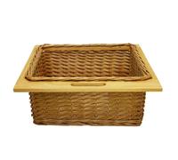 MonsterShop Pull Out Wicker Basket Drawer 600mm Kitchen Storage Solution - 100% Handmade Rattan Free Fixing Kit