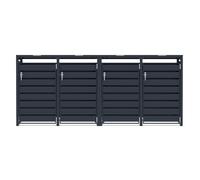 Monstershop Quadruple Wheelie Bin Metal Storage - Anthracite Grey Monstershop Grey