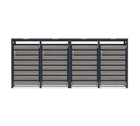 Monstershop Quadruple Wheelie Bin Metal Storage - Anthracite Grey Wood Grey