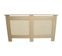 Radiator Cover Natural Unfinished MDF Wood Trellised Grill Modern Heating Home Furniture Cabinet Shelf 1515mm
