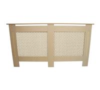 Radiator Cover Natural Unfinished MDF Wood Trellised Grill Modern Heating Home Furniture Cabinet Shelf 1515mm