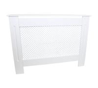 Radiator Cover White Painted MDF Wood Trellised Grill Modern Heating Home Furniture Cabinet Shelf Medium 1115mm