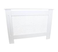 Radiator Cover White MDF Trellised Grill Modern Cabinet Shelf