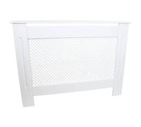 MDF White Radiator Cover 1115mm Cabinet Grill Shelf Modern Trellised