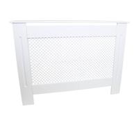 Radiator Cover White MDF Trellised Grill Modern Cabinet Shelf 1115mm
