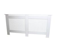 Radiator Cover White Painted MDF Wood Trellised Grill Modern Heating Home Furniture Cabinet Shelf 1720mm