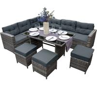 Jardi Rattan Corner Set - Grey, Grey