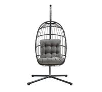 Hanging Egg Chair Rattan Swing Garden Hammock With Cushion Outdoor Indoor