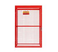 Gas Bottle Cage 181 x 116 x 57cm Collapsible Red Mesh Secure Lockable Storage Powder Coated Steel 3mm Wire Thickness 6 x 19kg / 2 x 47kg Cylinder Bottles Removable Shelf Warning Sign Padlock & 2 Keys