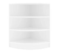 Shop Corner Counter White LM60 Retail Storage Unit Modular Curved Display Showcase Cabinet Reception Clothing Jewellery Store 3 Internal Shelves Open Front 60cm x 90cm x 60cm MDF Melamine