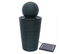 Water Feature Fountain Solar Powered Outdoor Garden Black Standing Ball Patio