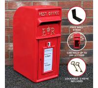 Royal Mail Post Box ER Cast Iron Wall Mounted Wedding Authentic Pillar Replica Lockable Post Office Letter Box Red