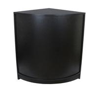 MonsterShop Shop Corner Counter Black Cm60 Retail Storage Unit Modular Curved Display Showcase Cabinet Reception Clothing Jewellery Store