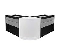 MonsterShop Shop Counters Vape Retail Set Glass Unit Product Vaping Showcase Display Cabinet/Black (Emperor Set - C1200 (x2 Black) & CM60 (White))