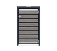 Single Wheelie Bin Storage Metal Store Grey Wood 1 x 240L Garden Dustbin