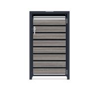 Single Wheelie Bin Storage Metal Store Grey Wood 1 x 240L Garden Dustbin