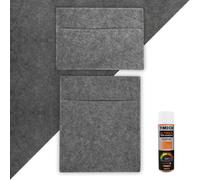Monster Shop Smoke Grey Van Carpet Lining, Storage Pouches & Adhesive Glue, Grey