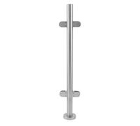 MonsterShop Stainless Steel Balustrade 1100mm High Mid Post, Decking Landing Staircase, Brushed Metal Silver