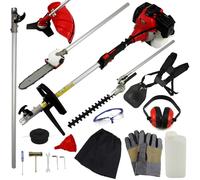 Cordless Hedge Trimmer Long Reach 5 in 1 Multi Tool Petrol Cutter 52cc 1.6KW