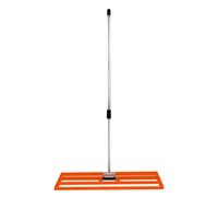 Lawn Leveller 100cm x 32cm Levelling Rake Lute Heavy Duty Lightweight Galvanised Steel Aluminium Orange 1.2 - 1.9m Extendable Handle Easy Grip Landscaping Garden Tool Grass Soil Artificial Turf Gravel
