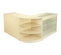 MonsterShop Titan Shop Counter Cabinets & Retail Display Glass Showcase Set, Maple, Melamine MDF Maple