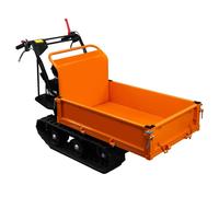 Mini Dumper Tracked Power Barrow Petrol Transporter 300kg Drop Side Skip 196cc