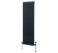 Monster Shop Traditional 2 Column Radiator 1800 X 472Mm Anthracite Grey, Grey