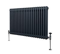Monster Shop Traditional 2 Column Radiator 600 X 1012Mm Anthracite Grey, Grey