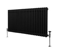 Traditional 2 Column Radiator - 600 x 1192mm - Black Black