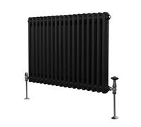 Monstershop Traditional 2 Column Radiator - 600 x 832mm - Black