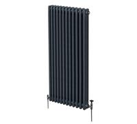 Monster Shop Traditional 3 Column Radiator 1800 X 562Mm Anthracite Grey, Grey