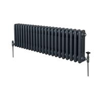 MonsterShop Radiator Traditional 3-Column 300 x 1012 mm Anthracite Grey