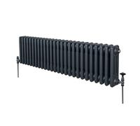 Traditional 3 Column Radiator - 300 x 1192mm - Anthracite Grey Grey