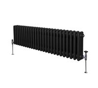 Monstershop Traditional 3 Column Radiator - 300 x 1192mm - Black Monstershop Black